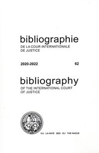 bokomslag Bibliography of the International Court of Justice 2017-2019