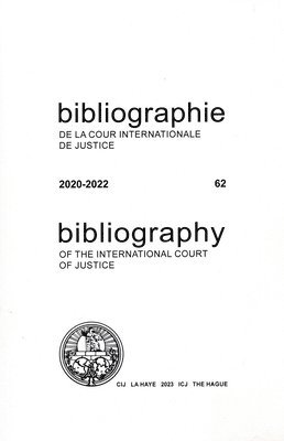 Bibliography of the International Court of Justice 2017-2019 1