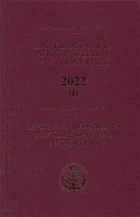 bokomslag Reports of Judgments, Advisory Opinions and Orders 2022 Bound Volume I: Including Index