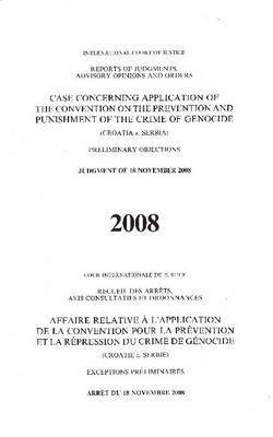 Case Concerning Application of the Convention on the Prevention and Punishment of the Crime of Genocide 1