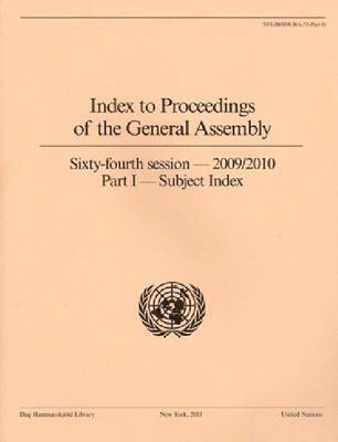 Index to Proceedings of the General Assembly 1