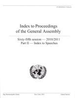 bokomslag Index to proceedings of the General Assembly