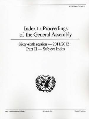 bokomslag Index to proceedings of the General Assembly