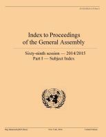 bokomslag Index to proceedings of the General Assembly