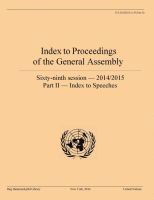 bokomslag Index to proceedings of the General Assembly