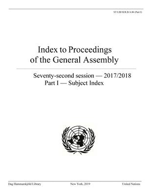 bokomslag Index to proceedings of the General Assembly