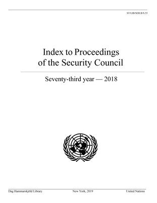 Index to proceedings of the Security Council