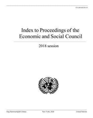 bokomslag Index to proceedings of the Economic and Social Council