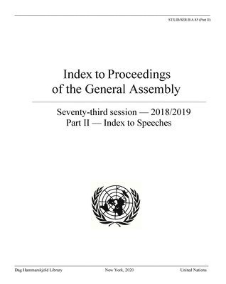 bokomslag Index to proceedings of the General Assembly