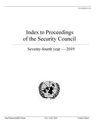 bokomslag Index to proceedings of the Security Council