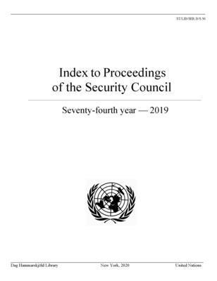 Index to proceedings of the Security Council
