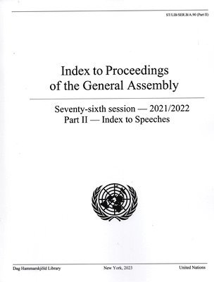 Index to Proceedings of the General Assembly 2021/2022 1