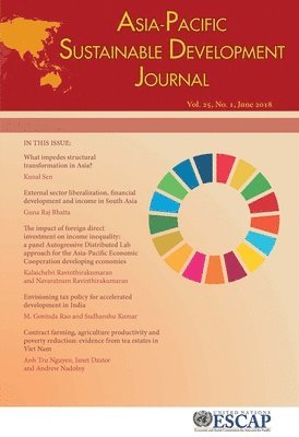 United Nations Economic and Social Commission for Asia and the Pacific, United Nations - Asia-Pacific Sustainable Development Journal 2018, Issue No. 1, Häftad