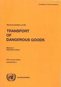 bokomslag Recommendations on the transport of dangerous goods