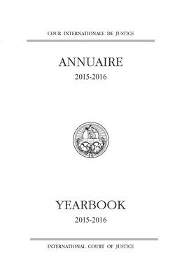 bokomslag Yearbook of the International Court of Justice 2015-2016