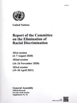 bokomslag Report of the Committee on the Elimination of Racial Discrimination