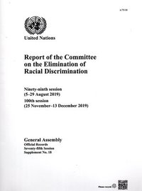 bokomslag Report of the Committee on the Elimination of Racial Discrimination