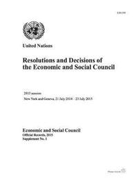 bokomslag Resolutions and decisions of the Economic and Social Council