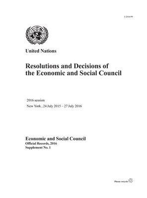 bokomslag Resolutions and decisions of the Economic and Social Council