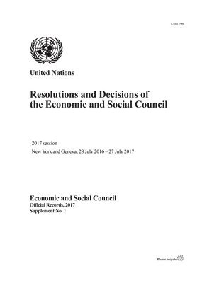 bokomslag Resolutions and decisions of the Economic and Social Council