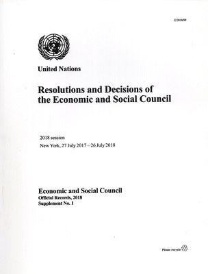 bokomslag Resolutions and decisions of the Economic and Social Council