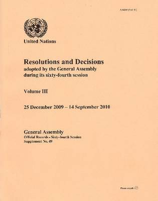 Resolutions and Decisions Adopted by the General Assembly 1