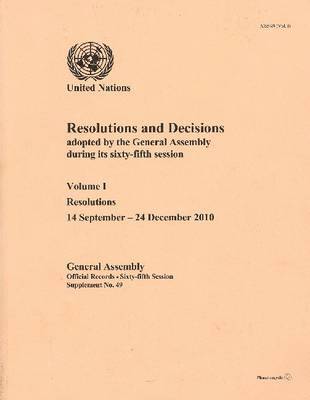 Resolutions and Decisions Adopted by the General Assembly 1