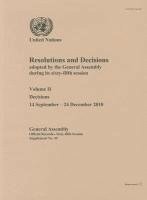 Resolutions and Decisions Adopted by the General Assembly 1