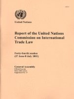 bokomslag Report of the United Nations Commission on International Trade Law