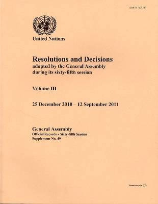 Resolutions and Decisions Adopted by the General Assembly 1