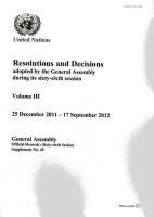 Resolutions and decisions adopted by the General Assembly during its sixty-sixth session 1