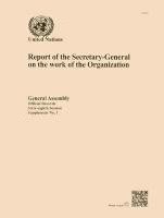 United Nations - Report of the Secretary-General on the Work of the Organization, Häftad