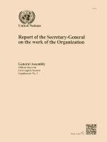 Report of the Secretary-General on the work of the Organization 1