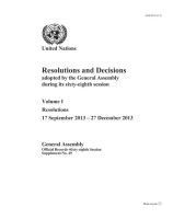 Department of General Assembly Affairs and Conference Services United Nations - Resolutions and Decisions Adopted by the General Assembly During Its Sixty-eighth Session, Häftad