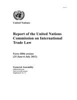 bokomslag Report of the United Nations Commission on International Trade Law