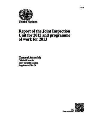 Report of the Joint Inspection Unit for 2012 and Programme of Work for 2013
