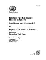 bokomslag Financial report and audited financial statements for the biennium ended 31 December 2013 and report of the Board of Auditors