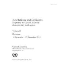 bokomslag Resolutions and decisions adopted by the General Assembly during its sixty-ninth session