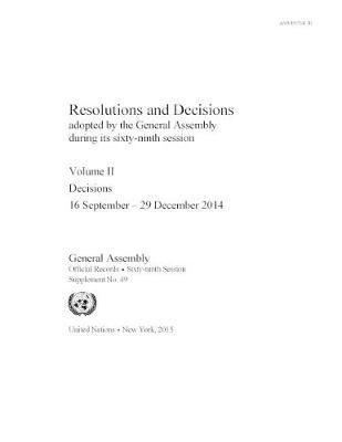 bokomslag Resolutions and decisions adopted by the General Assembly during its sixty-ninth session