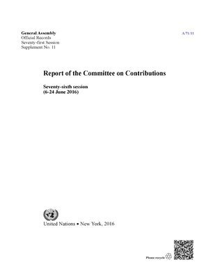 Report of the Committee on Contributions