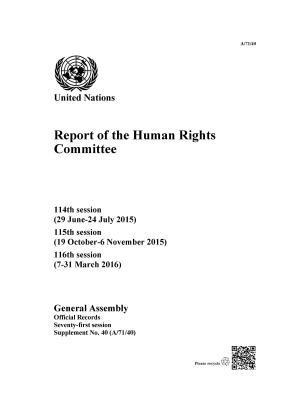 bokomslag Report of the Human Rights Committee