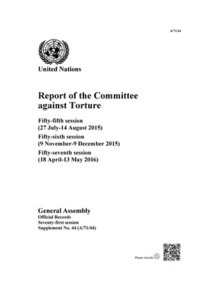 bokomslag Report of the Committee against Torture