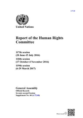 bokomslag Report of the Human Rights Committee