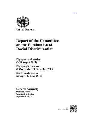 bokomslag Report of the Committee on the Elimination of Racial Discrimination