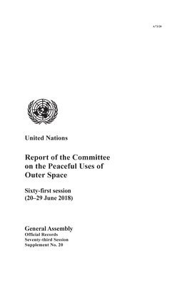 bokomslag Report of the Committee on the Peaceful Uses of Outer Space