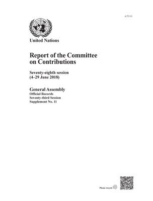 bokomslag Report of the Committee on Contributions