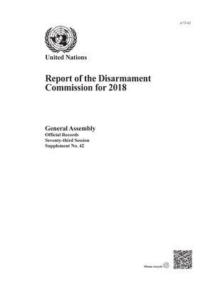 United Nations Department for General Assembly and Conference Management, United Nations Publications - Report of the Disarmament Commission for 2018, Häftad