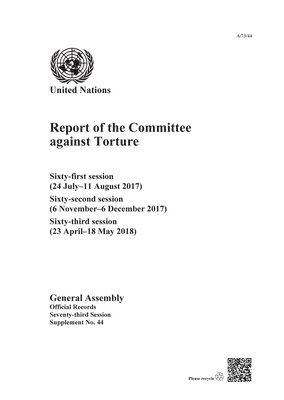 bokomslag Report of the Committee against Torture