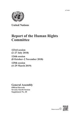 bokomslag Report of the Human Rights Committee