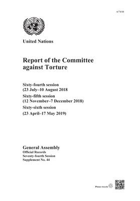 bokomslag Report of the Committee against Torture